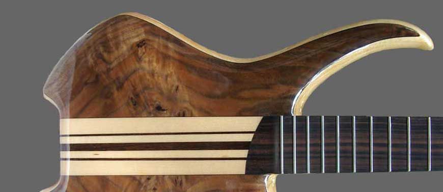 Lynda's Sei Bass the front varnished close up